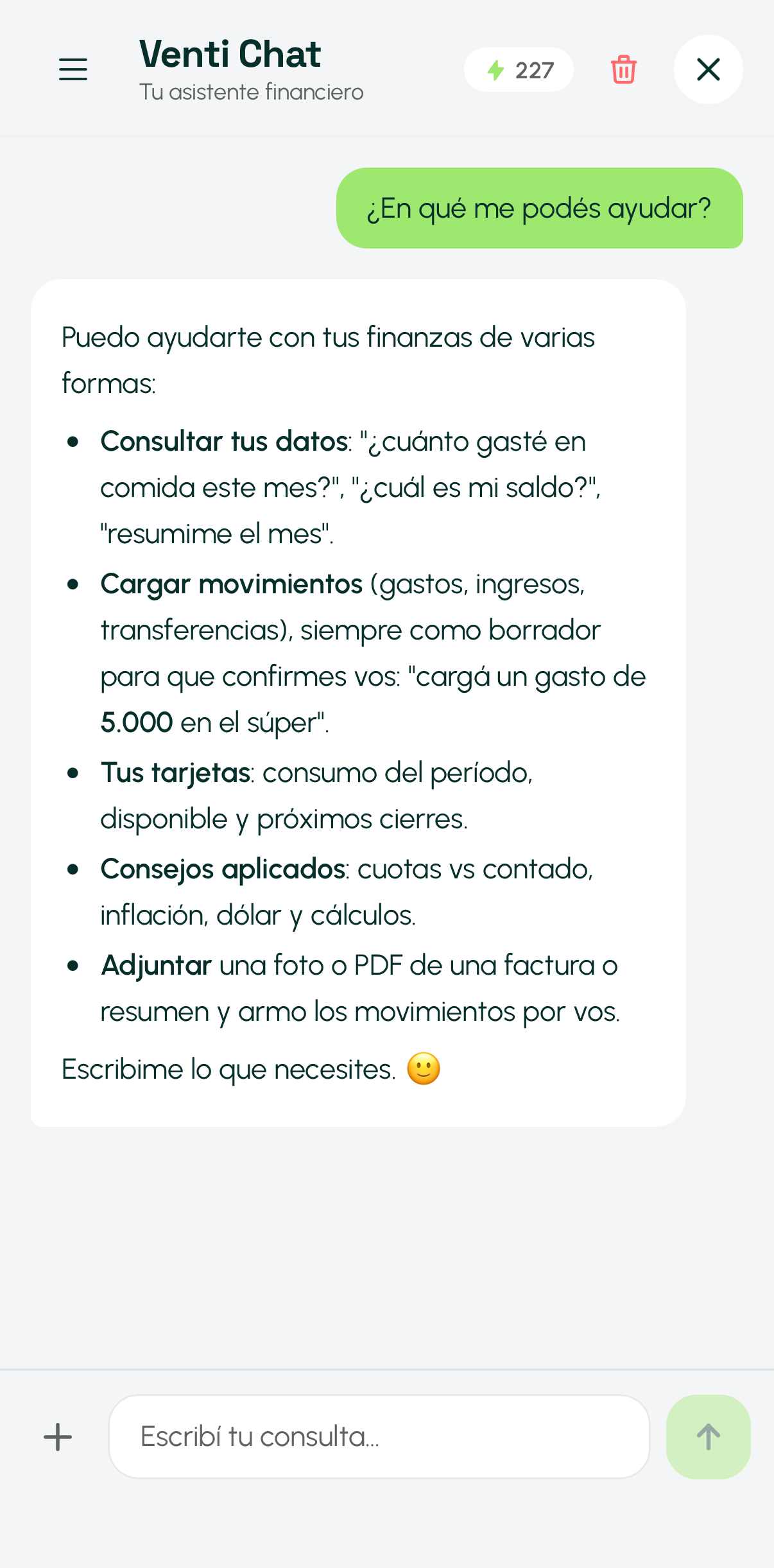 Venti Chat — qué puede hacer